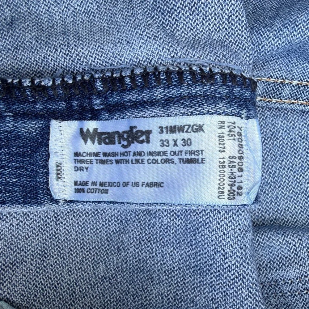 Wrangler 31MWZGK Relaxed Fit Jeans Mens 34x31 Blue‎ Denim Straight Leg Workwear